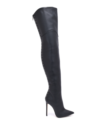 Sanctum Sanctum MANOUK THIGH BOOTS BLACK NAPPA with STUDS and made with CALFSKIN