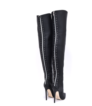 Sanctum Shoes Sanctum MANOUK DIJLAARZEN ZWART NAPPA met STUDS en gemaakt van KALFSLEER
