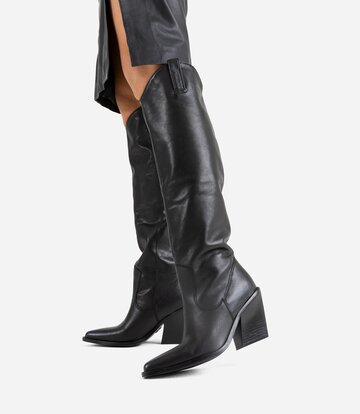 BRONX Shoes BRONX NEW KOLE KNEE BOOTS BLACK LEATHER