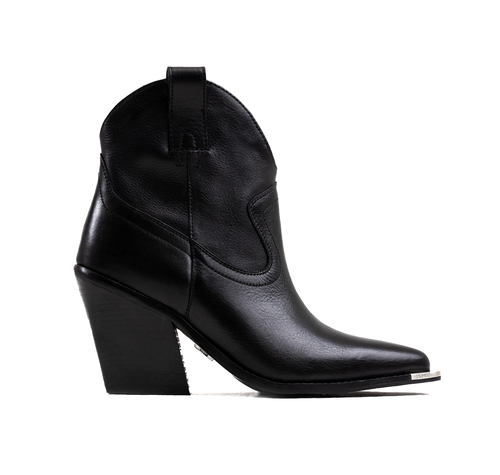 BRONX Shoes NEW KOLE-9 ANKLE BOOTS BLACK LEATHER