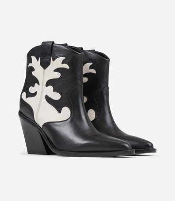 BRONX Shoes BRONX NEW KOLE ANKLE BOOTS BLACK WHITE LEATHER