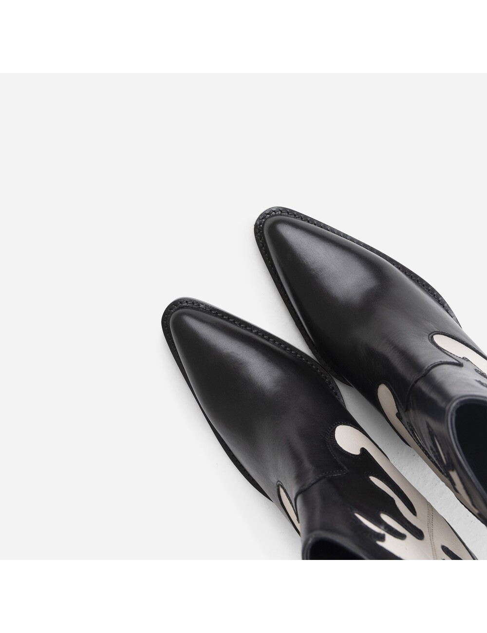 BRONX Shoes BRONX NEW KOLE ANKLE BOOTS BLACK WHITE LEATHER