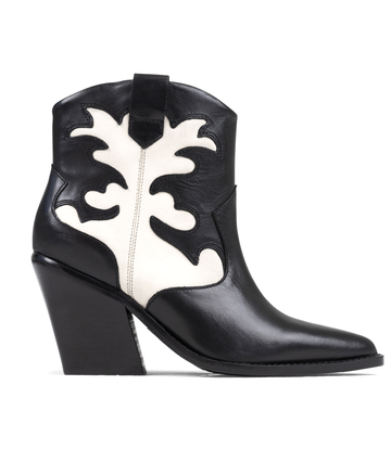 BRONX Shoes BRONX NEW KOLE ANKLE BOOTS BLACK WHITE LEATHER