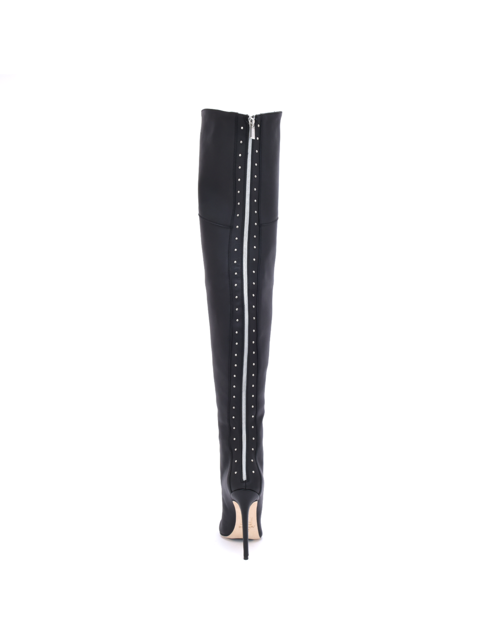 Sanctum 132-OULET Sanctum MANOUK THIGH BOOTS BLACK NAPPA with STUDS and made of CALF LEATHER
