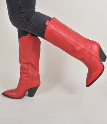 Sanctum Shoes Racquel leder Cowboystiefel  rot