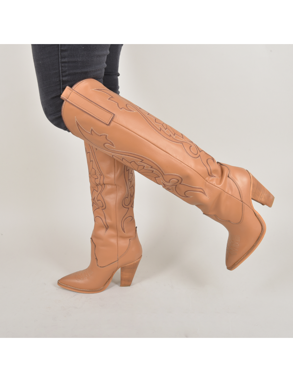 Sanctum Shoes Cardinale leren hoge cowboy laarzen