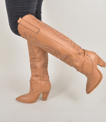 Sanctum Shoes Cardinale leren hoge cowboy laarzen