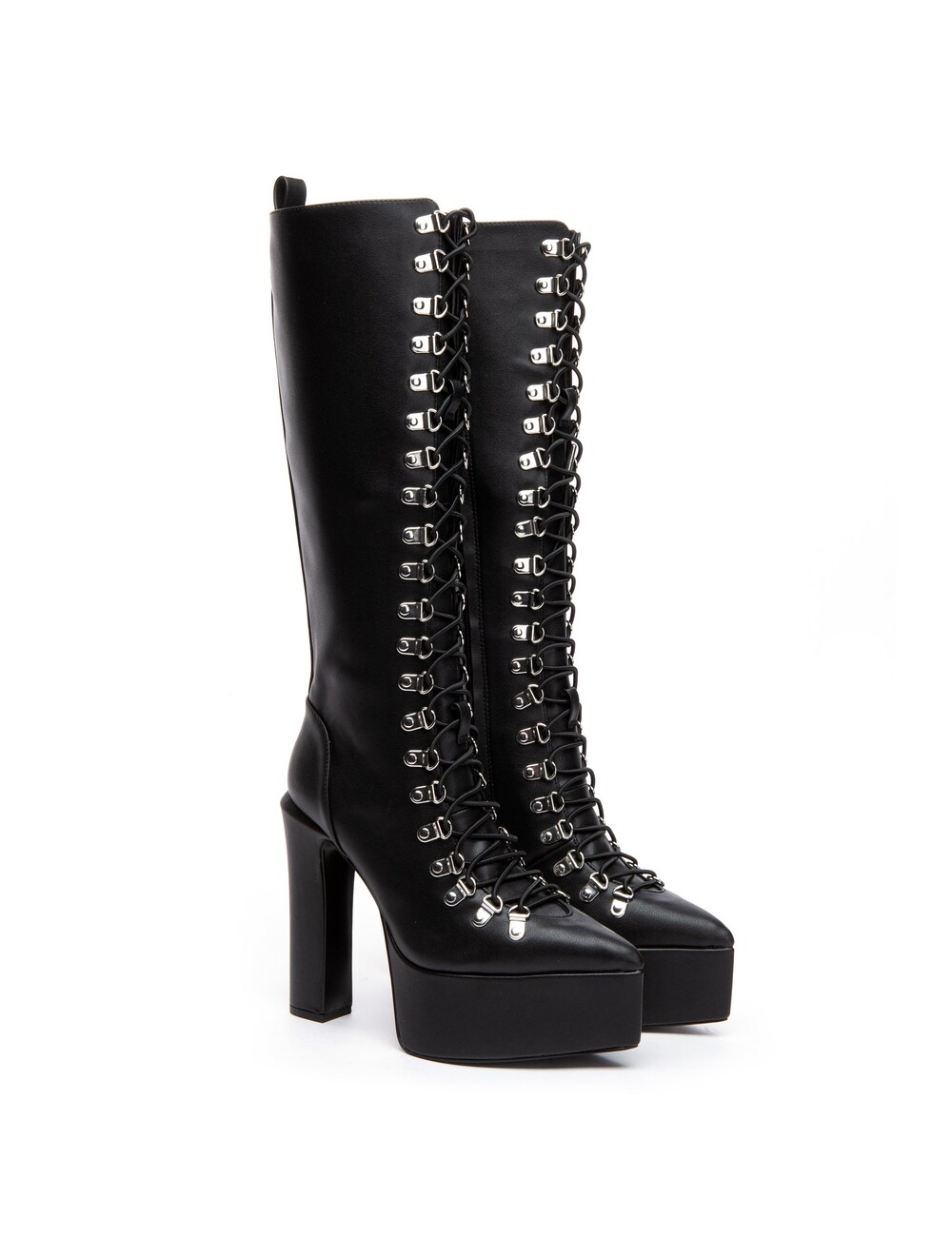 Giaro Giaro STRAGAZER | BLACK MATTE | LACED KNEE BOOTS