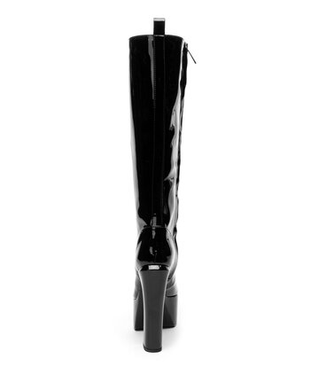 Giaro Giaro STRAGAZER | BLACK SHINY | LACED KNEE BOOTS