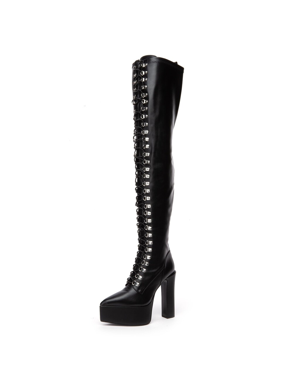 Giaro Giaro SECRETZ | BLACK MATTE | LACED THIGH BOOTS