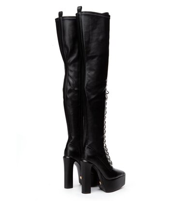 Giaro Giaro SECRETZ | BLACK MATTE | LACED THIGH BOOTS