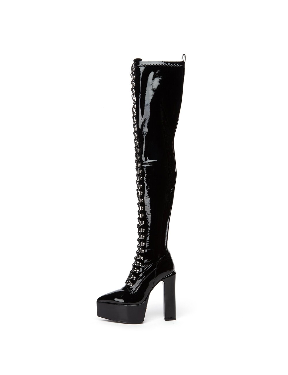 Giaro Giaro SECRETZ | BLACK SHINY | LACED THIGH BOOTS