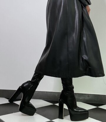 Sanctum Shoes Gabriela in our black vegan thigh high boots