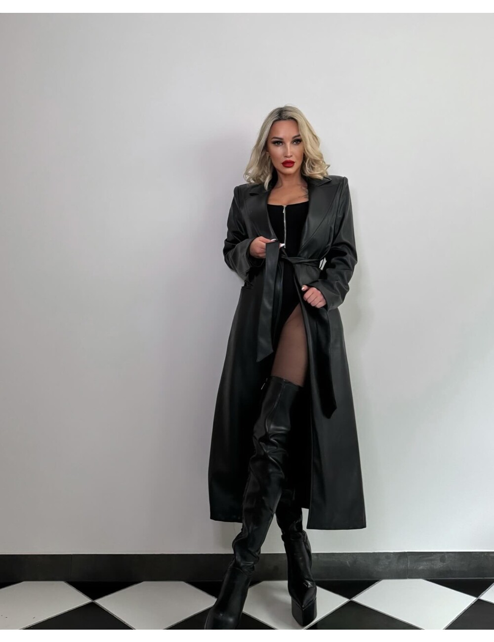 Sanctum Gabriela in our black vegan thigh high boots