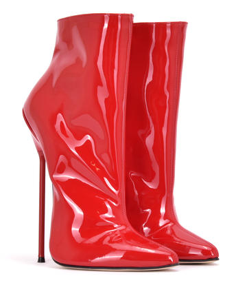 Sanctum Sanctum HOLLY ANKLE BOOTS RED SHINY