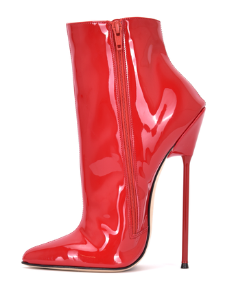 Sanctum Sanctum HOLLY ANKLE BOOTS RED SHINY