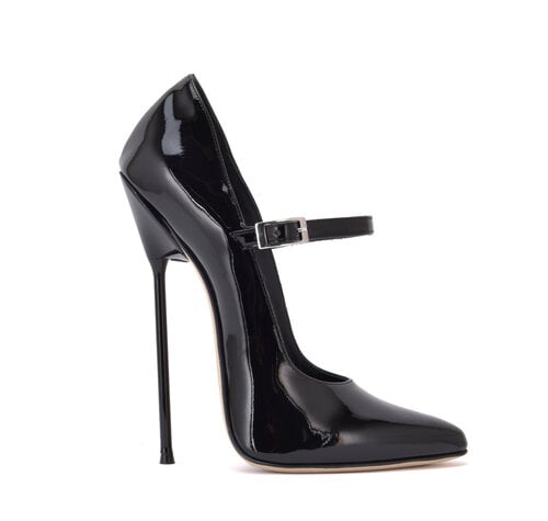 Sanctum Shoes TAMARA BLACK SHINY STRAP PUMPS