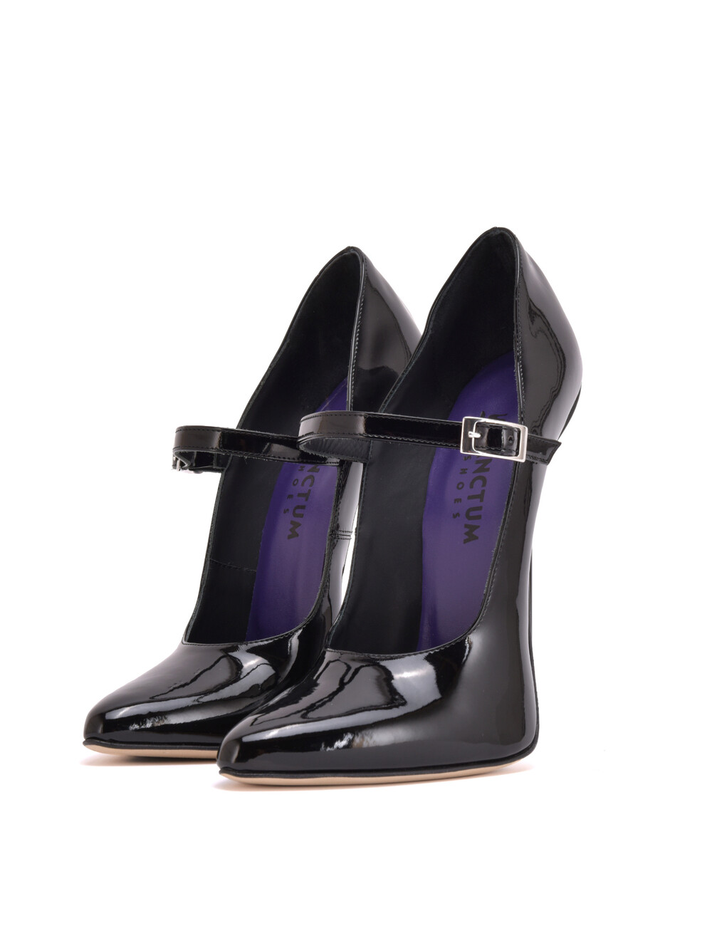 Sanctum Shoes Italian pumps TAMARA BLACK SHINY STRAP PUMPS