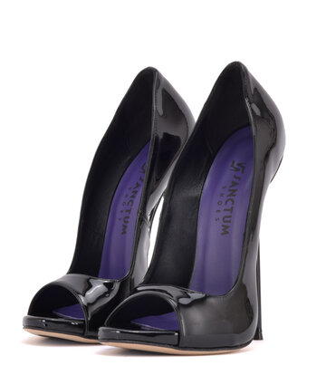 Sanctum Shoes Sanctum Pumps CLAUDINE BLACK SHINY OPEN TOE PUMPS