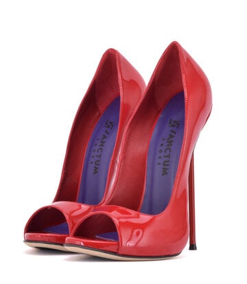 Sanctum Sanctum pumps CLAUDINE RED SHINY OPEN TOE PUMPS