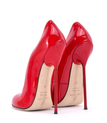 Sanctum Sanctum Shoes VALENTINA RED SHINY ROUND NOSED PUMPS
