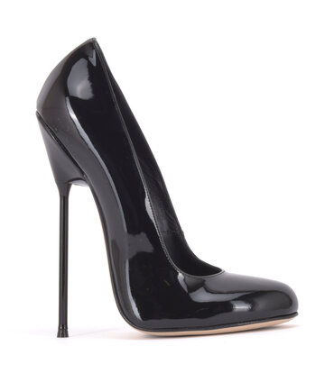 Sanctum Shoes Sanctum Shoes VALENTINA ZWART GLANZENDE PUMPS MET RONDE NEUS