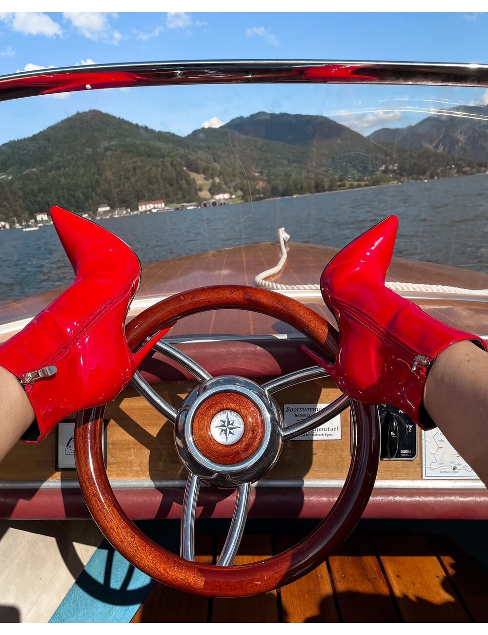 Giaro Giaro TALIA RED SHINY ANKLE BOOTS