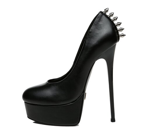 Giaro GALANA BAD GIRL | ZWART MAT | SPIKED PLATFORM PUMPS
