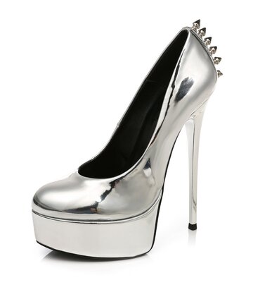 Giaro Liguid Silberne Giaro „Bad Girl“ Plateaupumps mit Spikes
