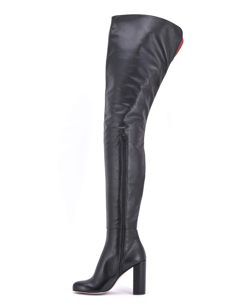 Sanctum Shoes Hohe italienische Schrittstiefel BROOKLYN mit 10cm Blockabsatz aus echtem Leder