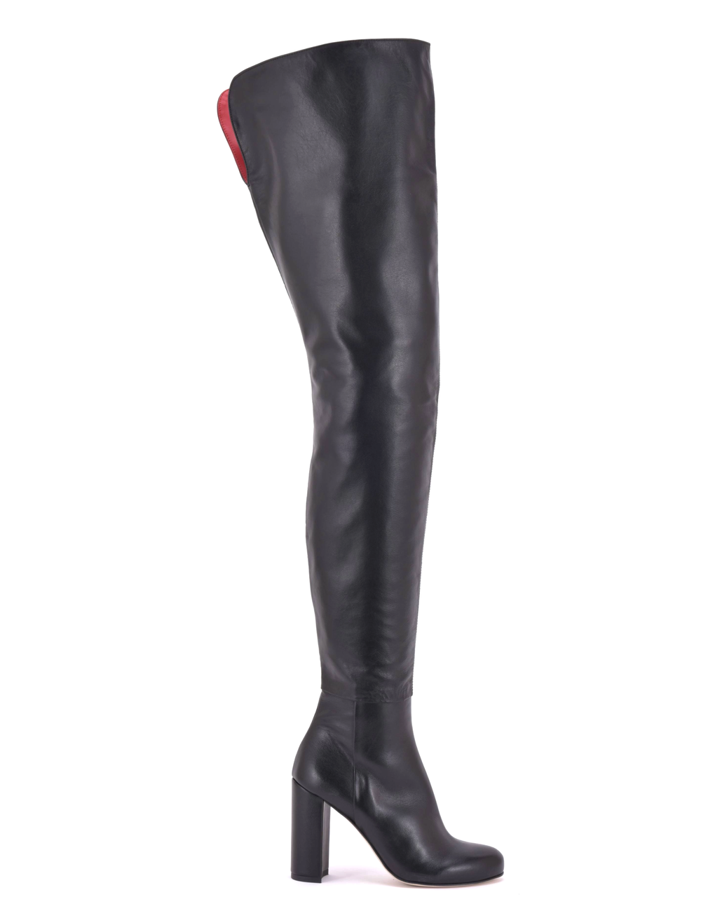 Sanctum Shoes Hohe italienische Schrittstiefel BROOKLYN mit 10cm Blockabsatz aus echtem Leder