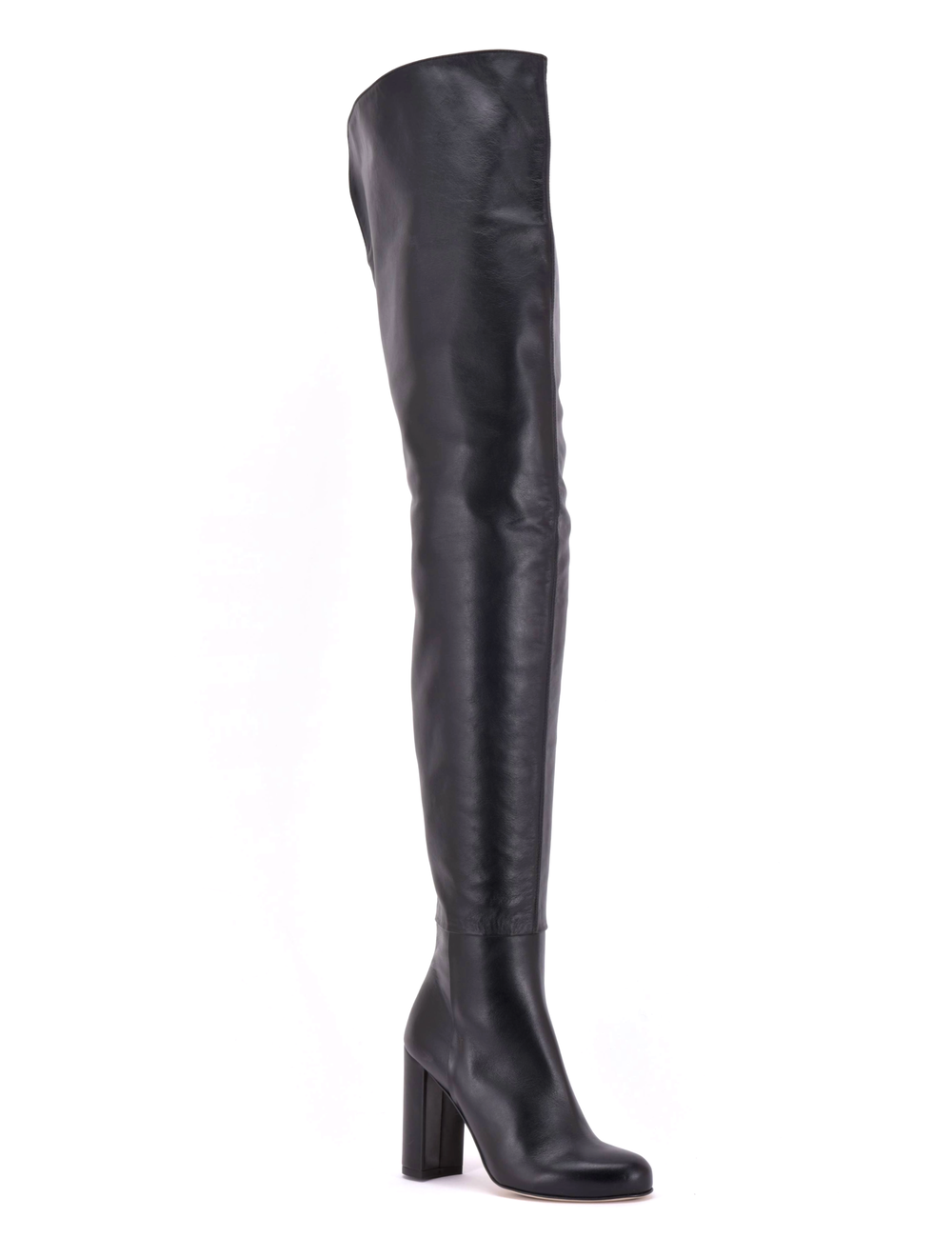 Sanctum Shoes Extra hoge Italiaanse lieslaarzen BROOKLYN met 10cm blokhakken in echt leer