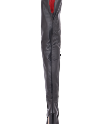 Sanctum Shoes Extra hoge Italiaanse lieslaarzen BROOKLYN met 10cm blokhakken in echt leer