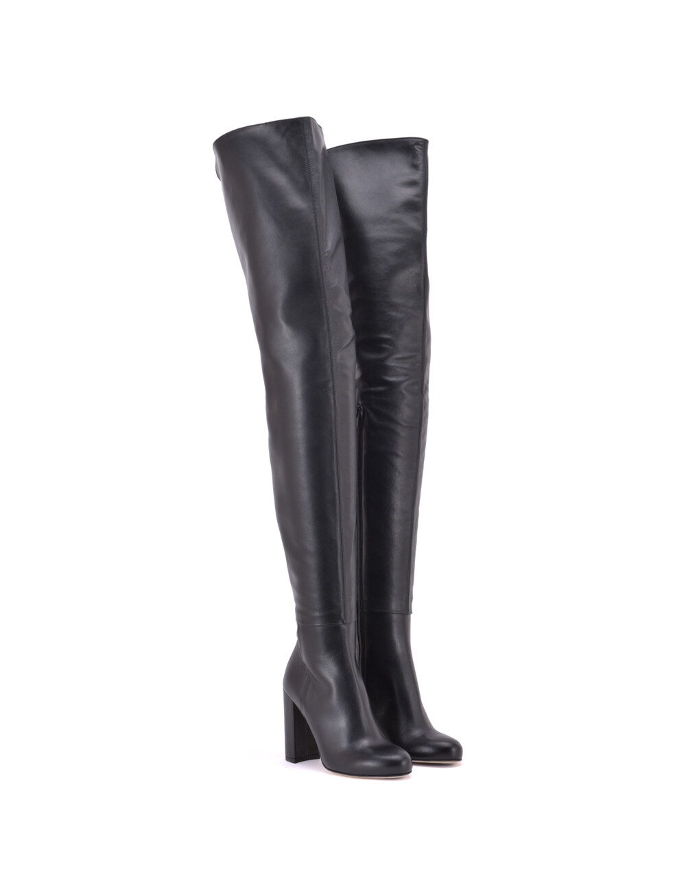 Sanctum Shoes Hohe italienische Schrittstiefel BROOKLYN mit 10cm Blockabsatz aus echtem Leder