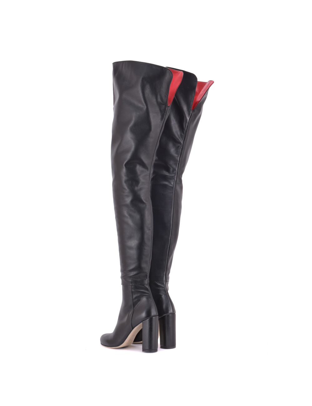 Sanctum Shoes Hohe italienische Schrittstiefel BROOKLYN mit 10cm Blockabsatz aus echtem Leder