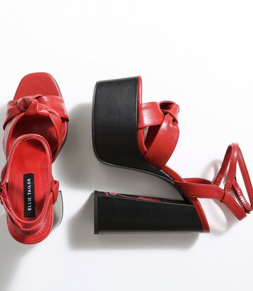 Ellie Tailor by Giaro Red hearts chunky heels  "Dolly" by Ellie Tailor