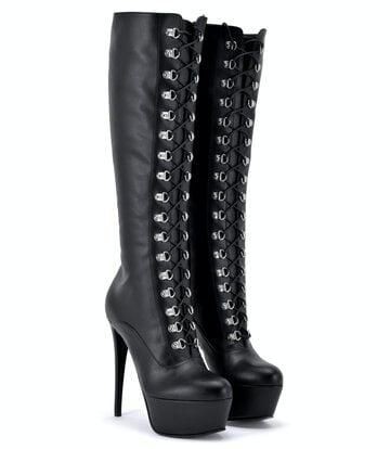 Sanctum Synthetic Leather Sanctum Shoes NINA LACE UP PLATFORM BOOTS SYNTHETIC BLACK MATTE
