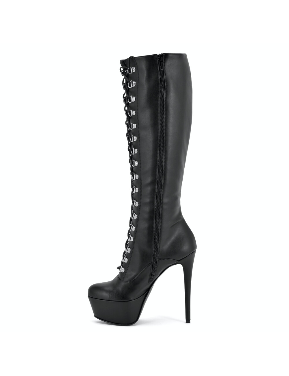 Sanctum Synthetic Leather Sanctum Shoes NINA Schnür-Plateau-Stiefel, Synthetik, Schwarz matt