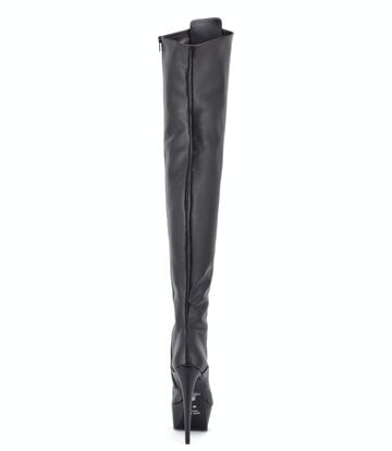 Sanctum Synthetic Leather Sanctum Shoes NIGELLA BLACK MATTE LACE UP SYNTHETIC THIGH BOOTS