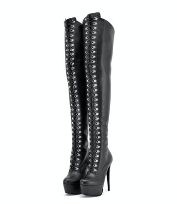 Sanctum Synthetic Leather Sanctum Shoes NIGELLA ZWARTE MATTE SYNTHETISCHE VETER DIJLAARZEN