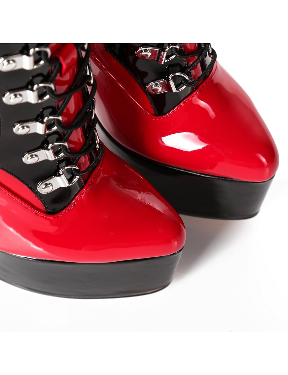 SLICK Giaro SLICK FASCINATE ROOD ZWART | veterschoenen met plateauzool