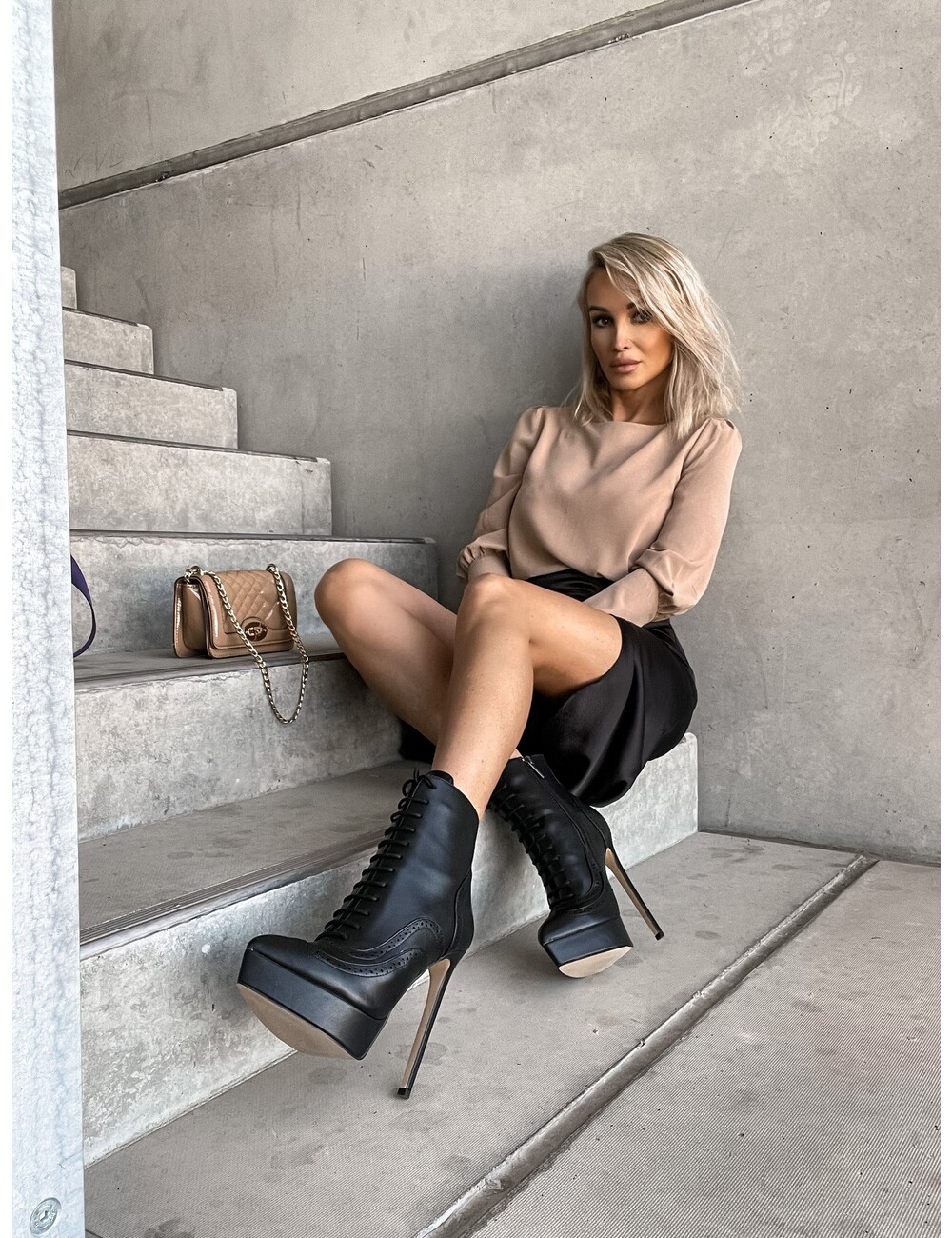 Giaro Giaro Platform enkellaars SHADY in zwart