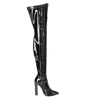 Giaro Giaro fashion thigh boots TRINKET in black shiny