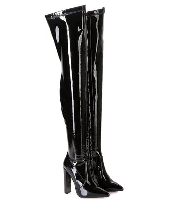 Giaro Giaro fashion thigh boots TRINKET in black shiny