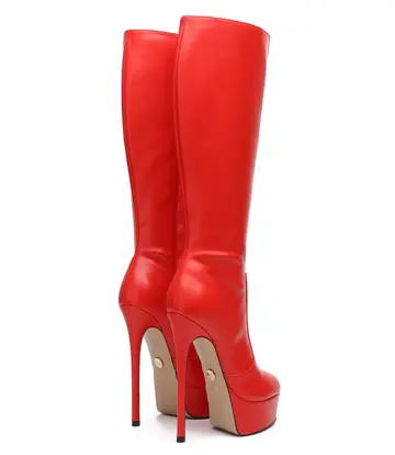 Giaro Giaro STACKSTAND RED SHINY KNEE BOOTS