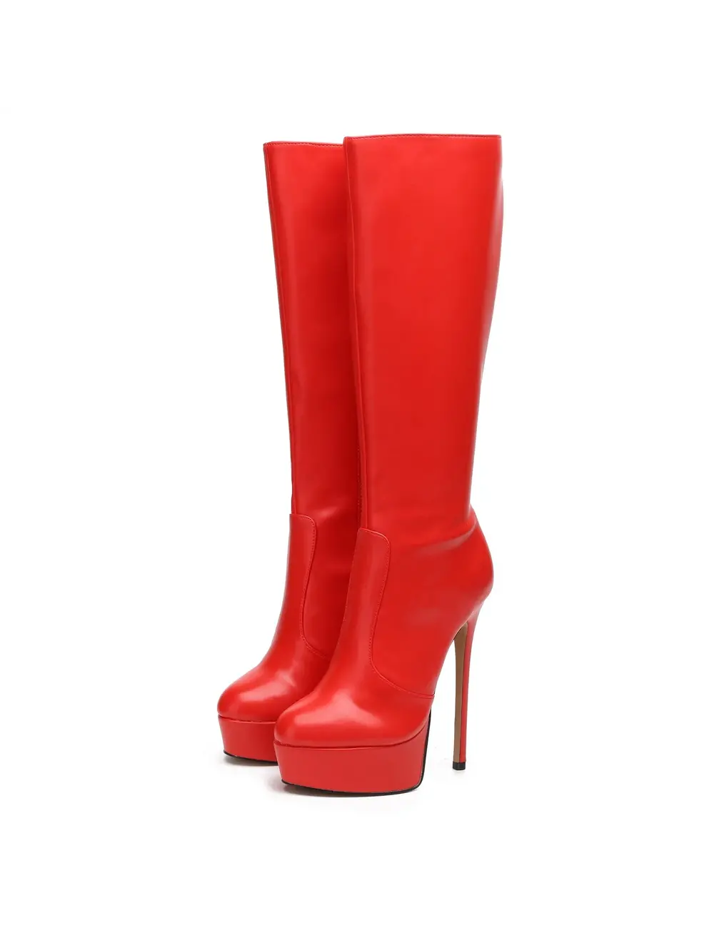 Giaro Giaro STACKSTAND RED SHINY KNEE BOOTS
