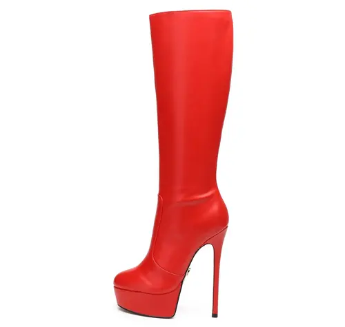 Giaro STACKSTAND RED MATTE KNEE BOOTS