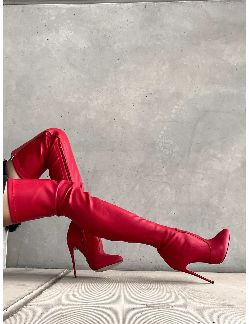 Giaro Giaro BELINDA ROTE MATTE OBERSCHENKELSTIEFEL