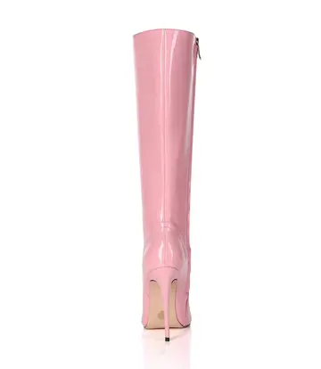 Giaro MILA | ROSA PINK GLÄNZEND | KNIESTIEFEL | Italienischer Stil