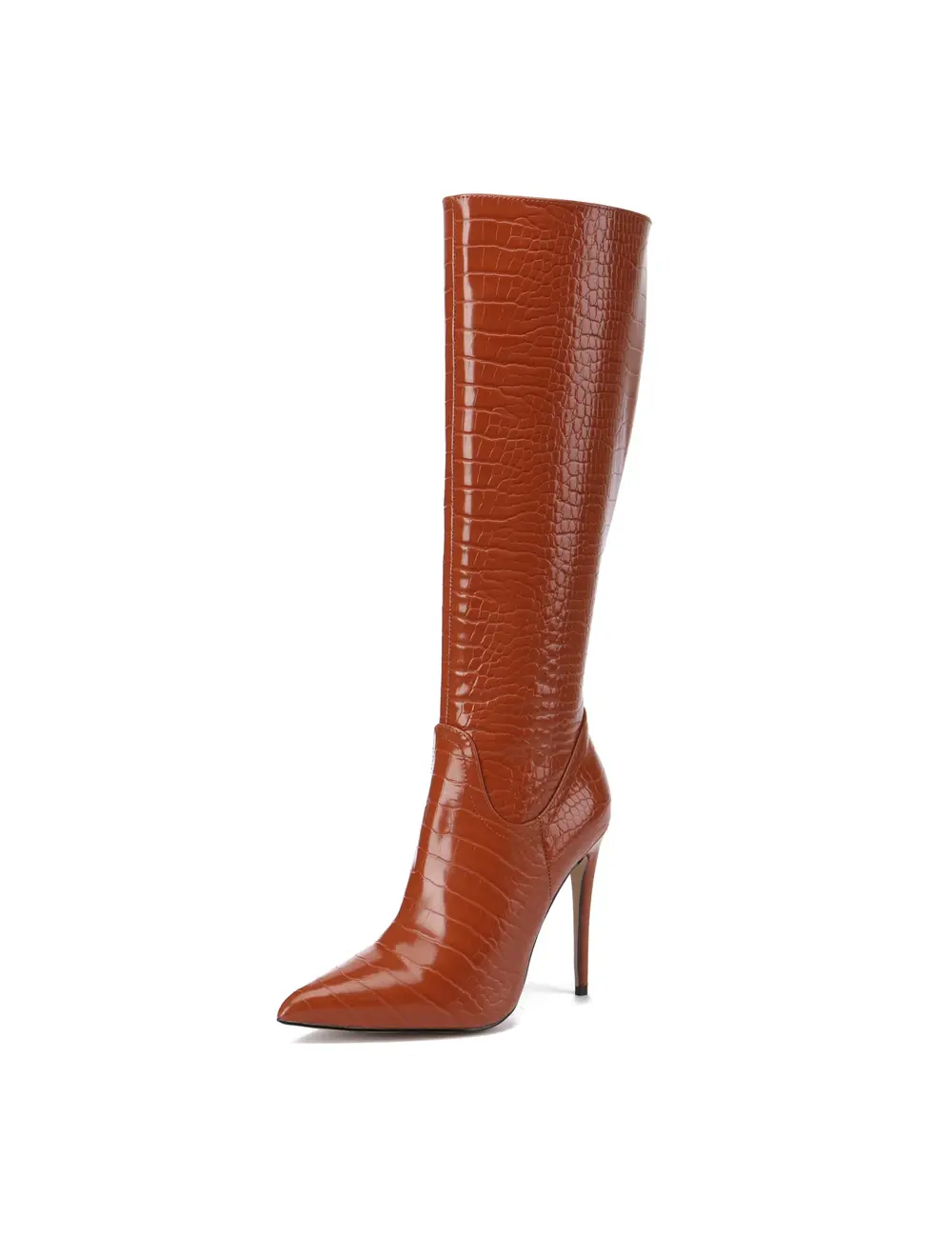 Giaro Giaro MILA | BROWN CROCK | KNEE BOOTS | Stiletto heels